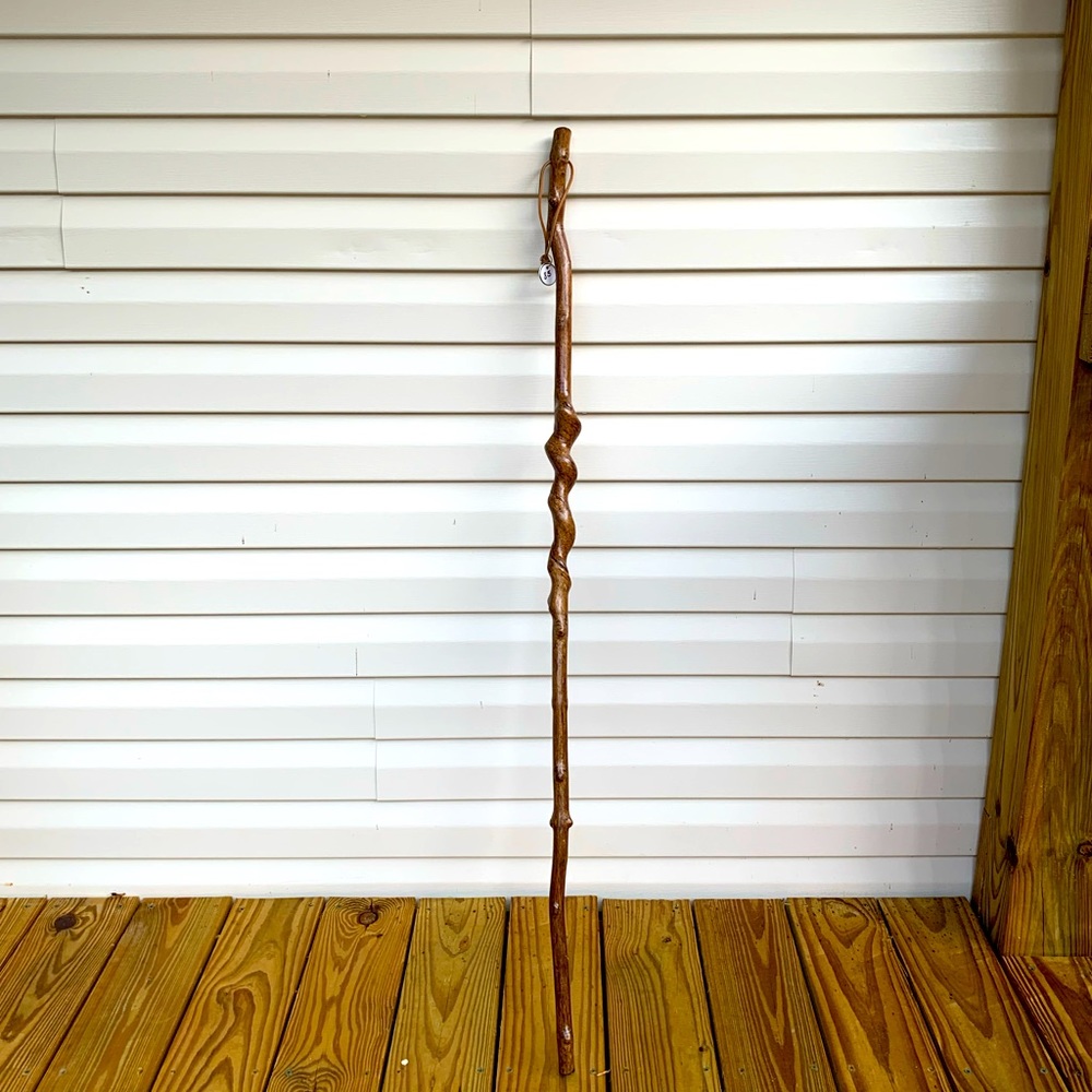 Wooden Spiral Walking Stick - Brown